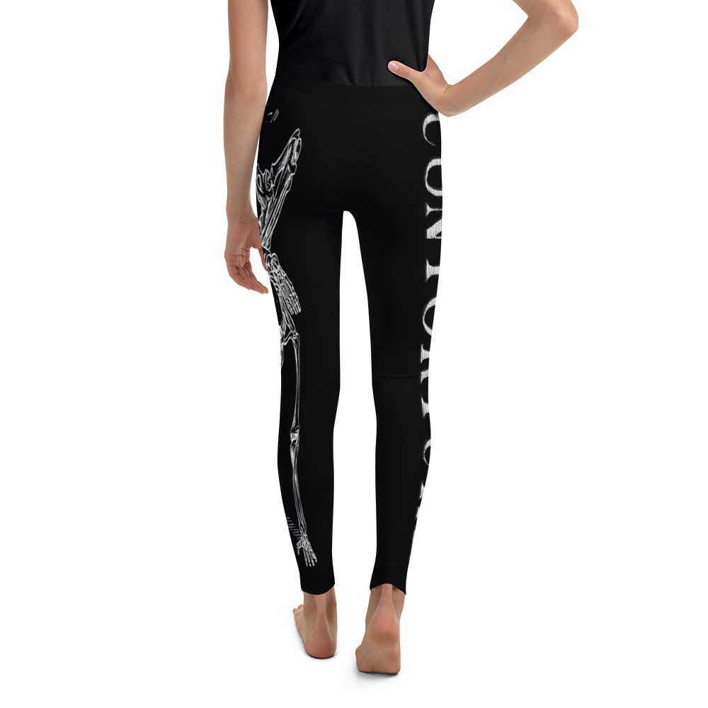 Youth CONTORTURE Leggings: Boney White